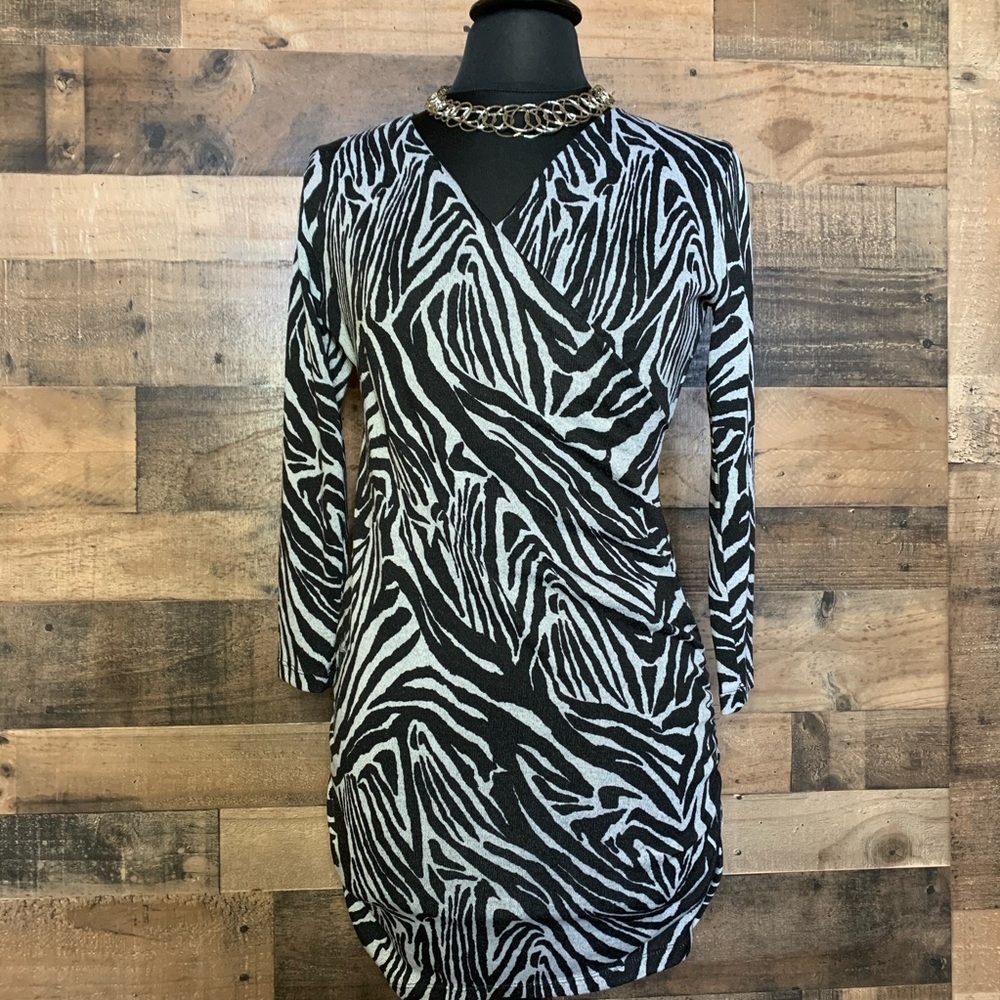 Zebra Print Long Sleeve Dress - LA Religion